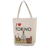 Látková taška se zipem I love Torino