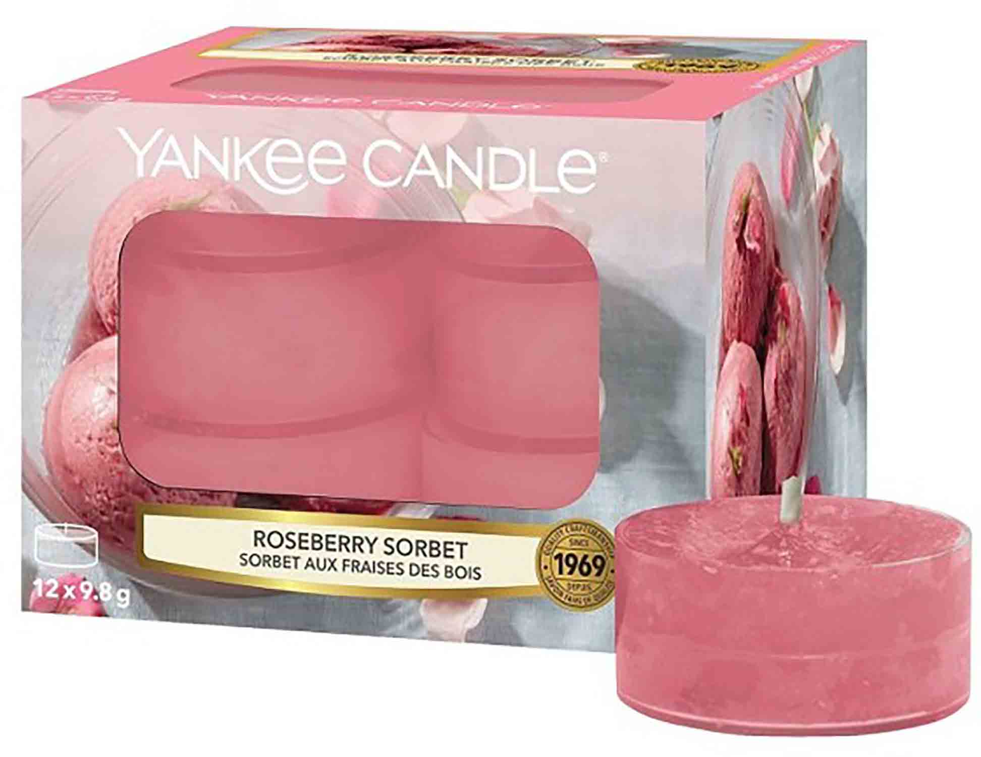 Yankee Candle Roseberry Sorbet - 12 kusů čajové svíčky
