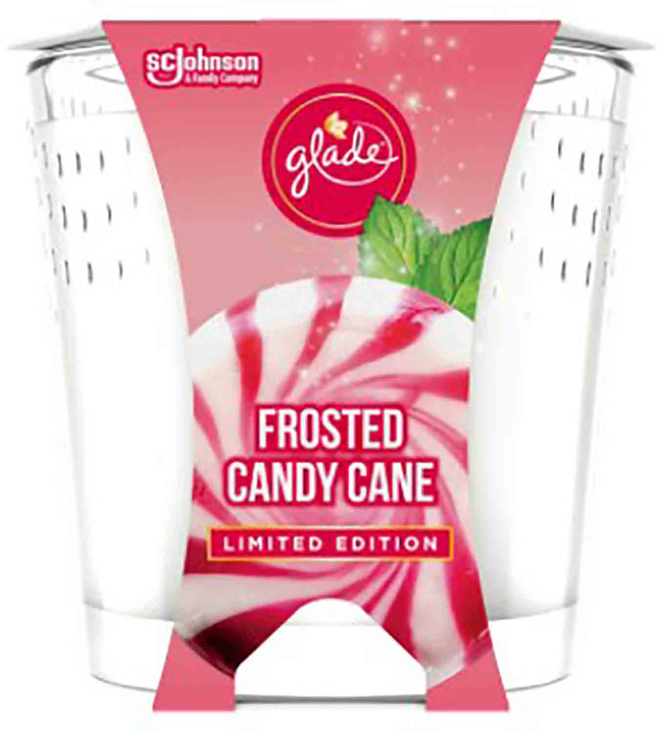 Glade Frosted Candy Cane 129 g vonná svíčka