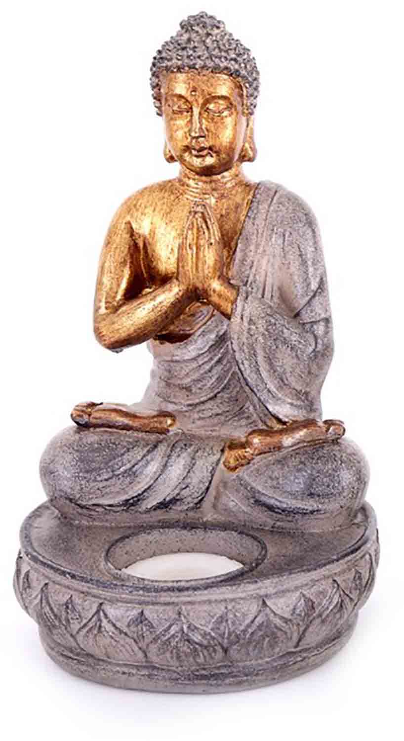Svícen Buddha meditující 18cm