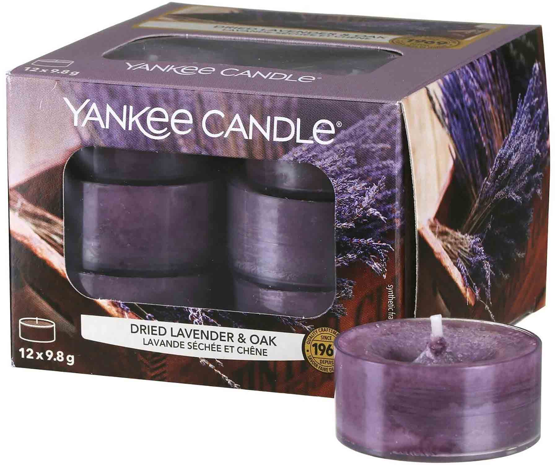 Yankee Candle Dried Lavender & Oak - 12 kusů čajové svíčky