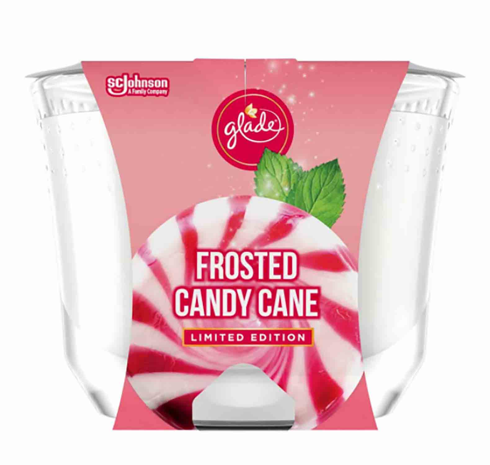 Glade Maxi Frosted Candy Cane 224 g vonná svíčka