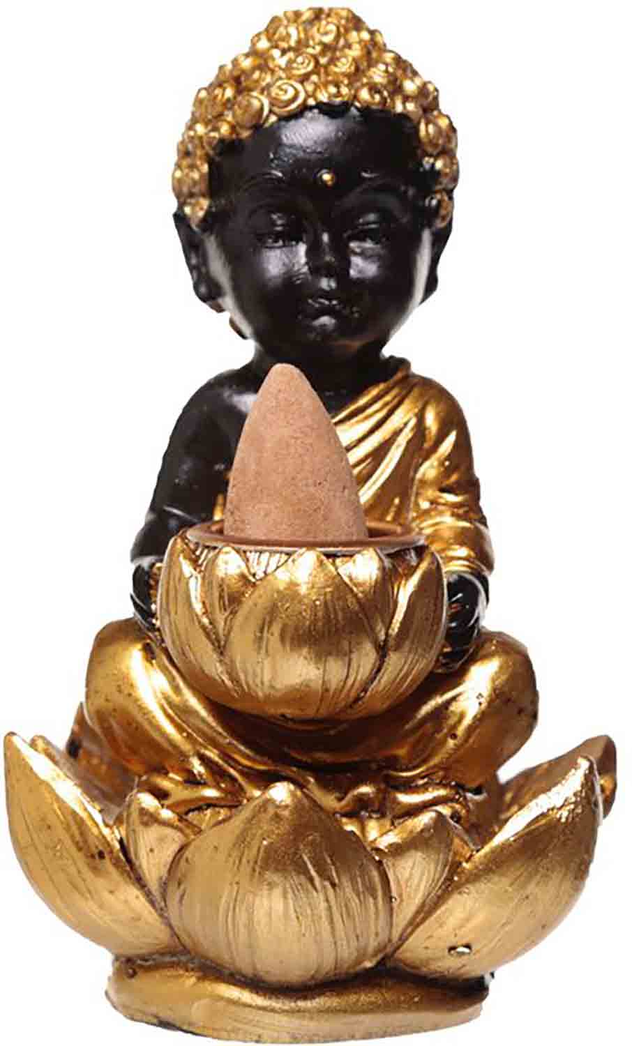 Stojan na vonné kužely Buddha s lotusem Black