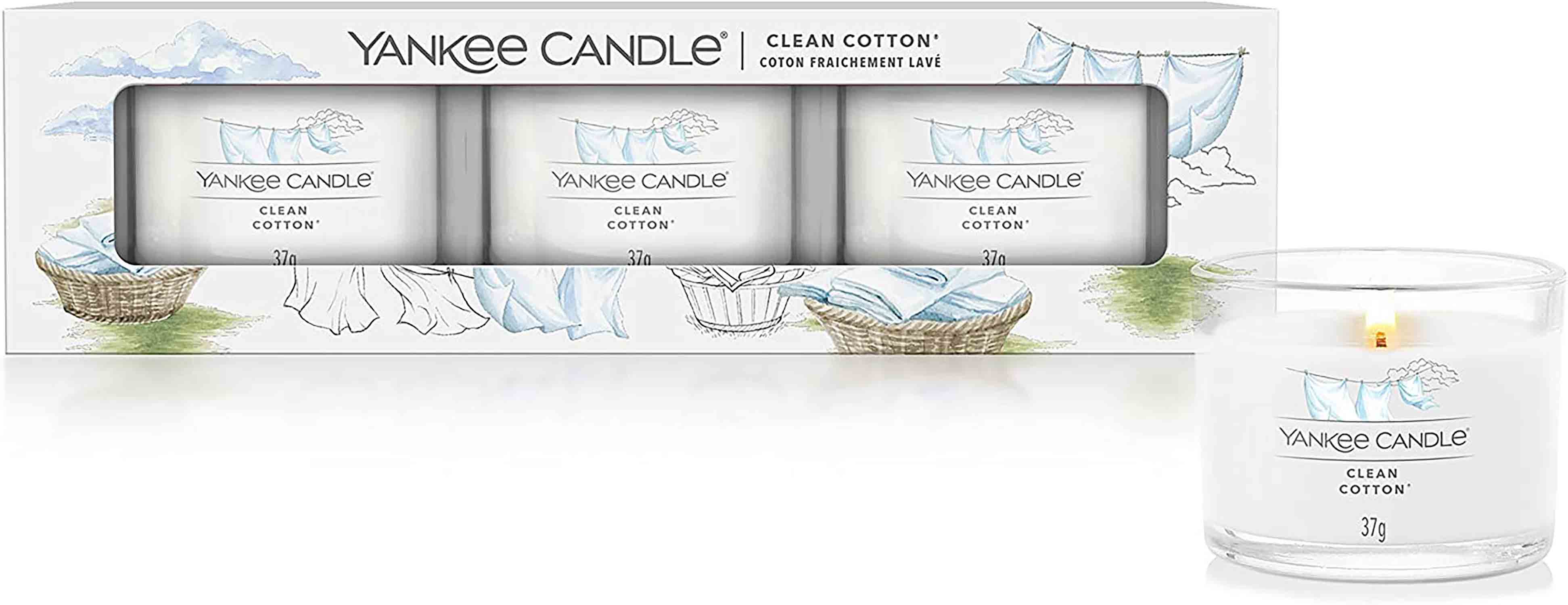 Yankee Candle Clean Cotton sada votivních svíček