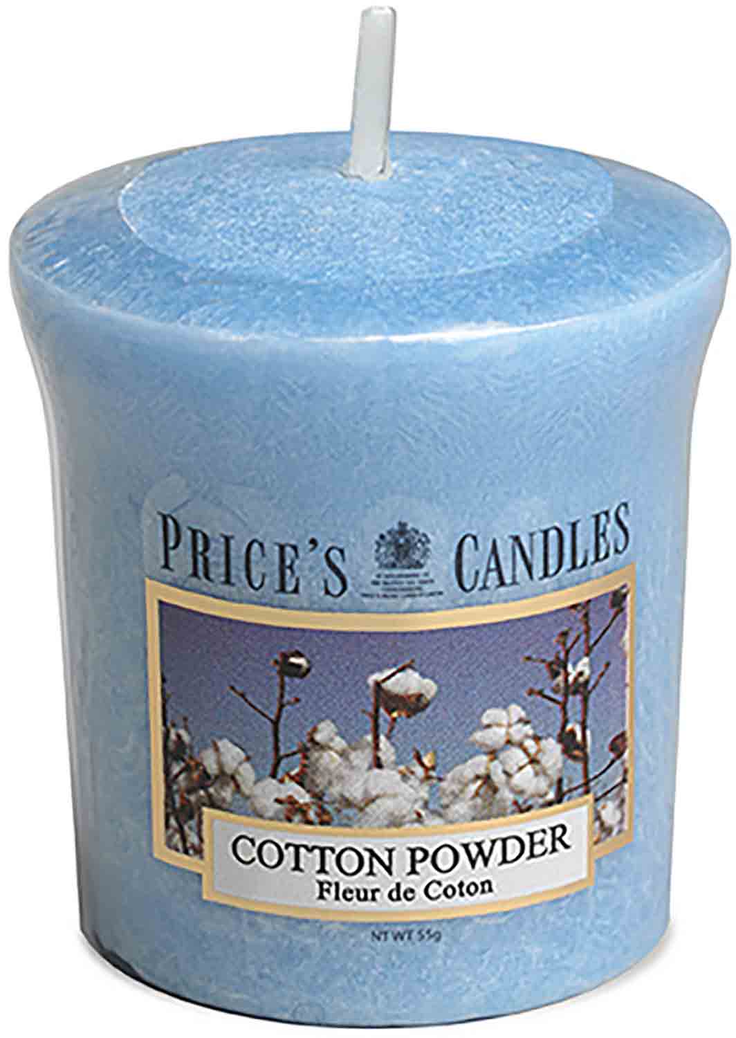 Price´s Candles Cotton Powder 55 g votivní svíčka