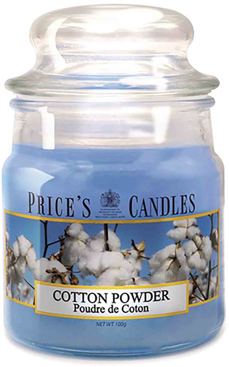 Price´s Candles Cotton Powder 100 g vonná svíčka