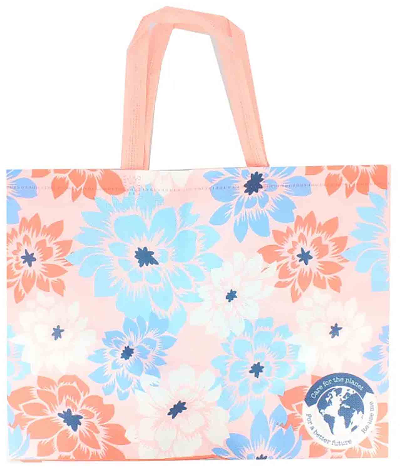 Pink & Blue Floral nákupní taška
