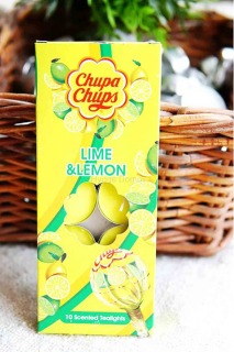 Chupa Chups citrón - 10 kusů čajové svíčky