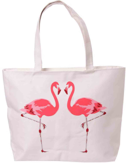 Látková taška se zipem Flamingo